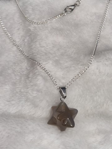 Collier Merkabah Agate Fleur de Cerisier
