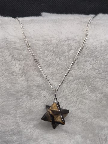 Collier Merkabah Oeil de Tigre