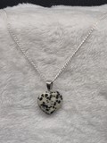 Collier Coeur Jaspe Dalmatien